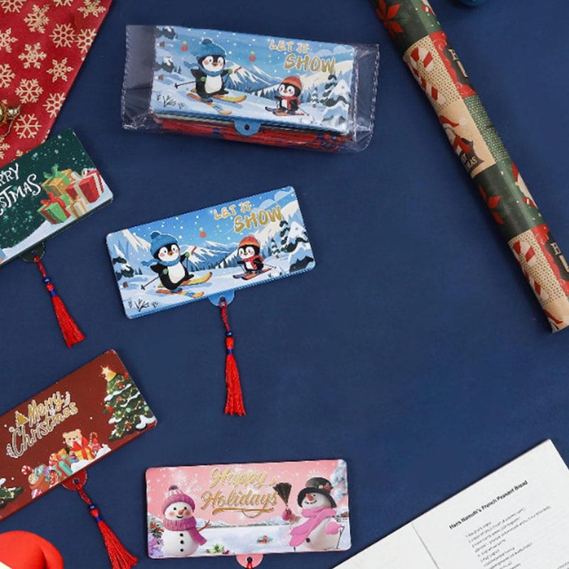 Christmas Cash Gift Envelopes, Christmas Money Holders, Xmas Surprise Money Pull Pouch for Kids Teen Girls Boys (Pink) - Image 4